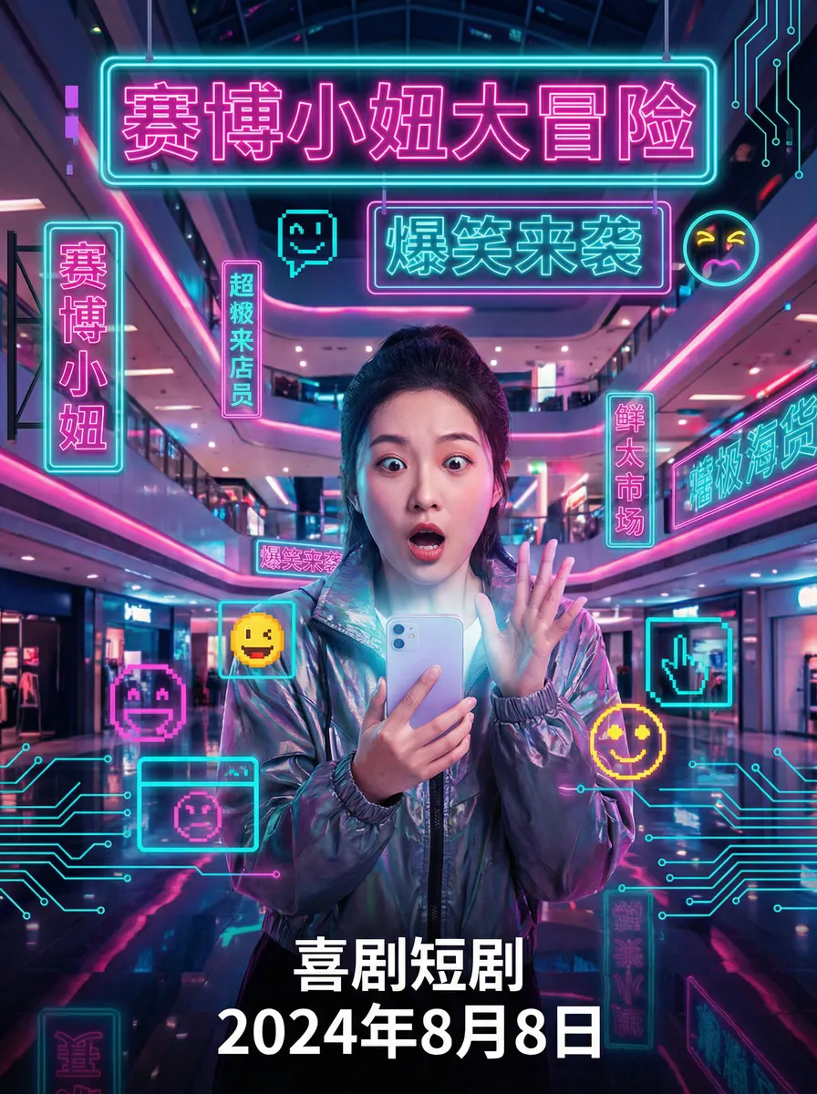 laowang vip 搞笑喜剧短剧 - 赛博小妞大冒险海报